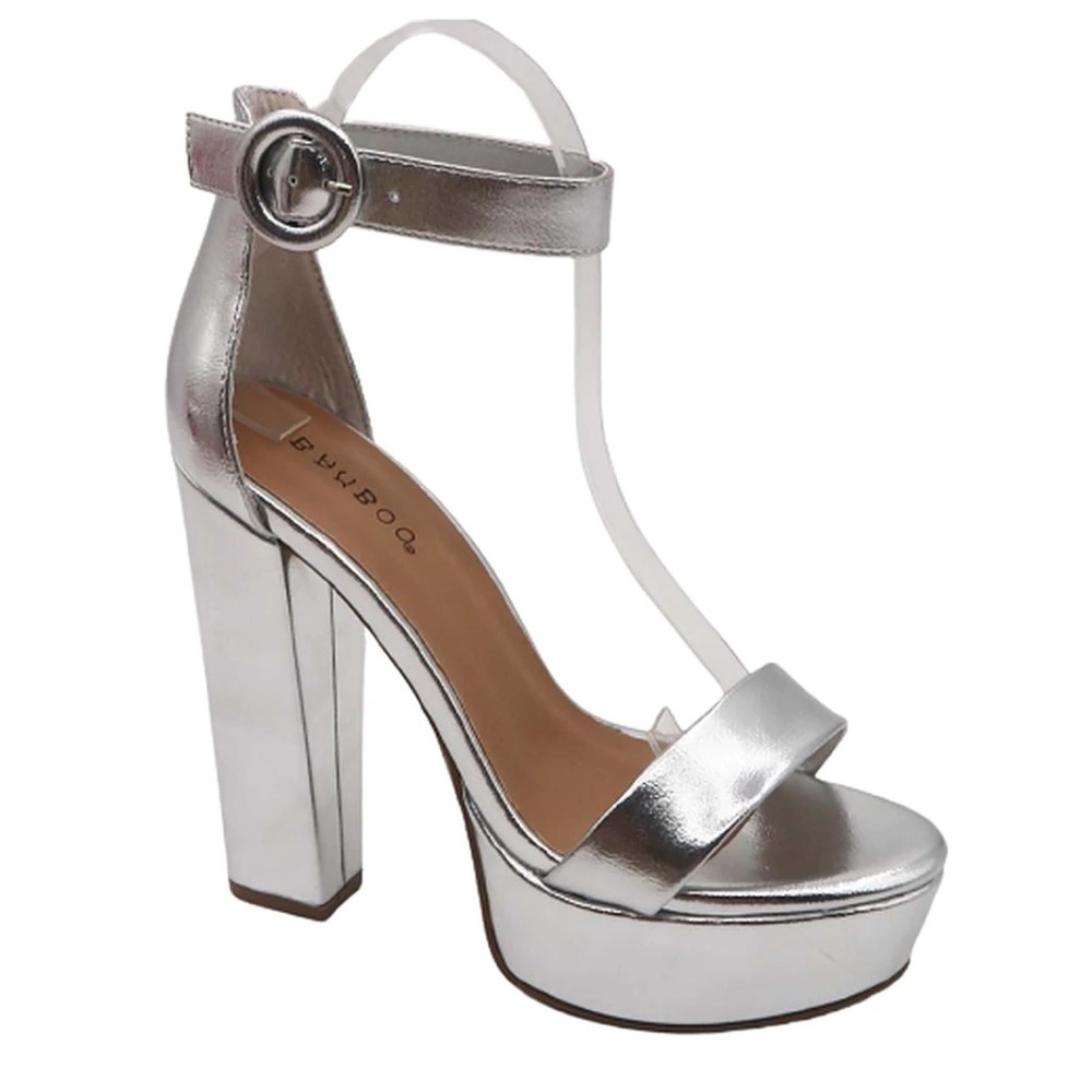 Bamboo Silver Platform Heels